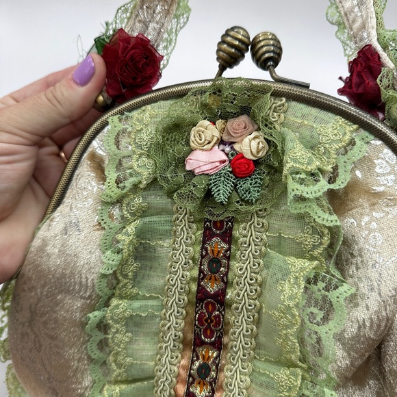 Vintage Malina Victorian Style Laced handbag Clutch BRIDGERTON Style - Picture 8 of 11